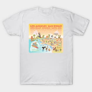 Sunny Southern California with List of Cities T-Shirt